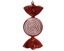 PENDENTE CARAMELLA ROSSA IN PLASTICA 18X2,8 CM