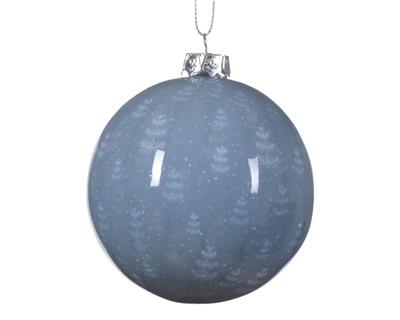 PALLINA DI NATALE DECORATA BLU AVIO 8 CM
