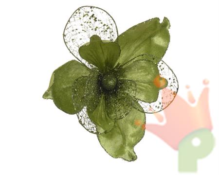 MAGNOLIA VERDE CON CLIP IN SIMIL VELLUTO 26 CM