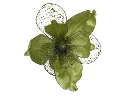 MAGNOLIA VERDE CON CLIP IN SIMIL VELLUTO 26 CM
