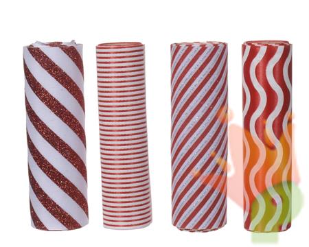 TESSUTO DECORATIVO BIANCO ROSSO ASSORTITO