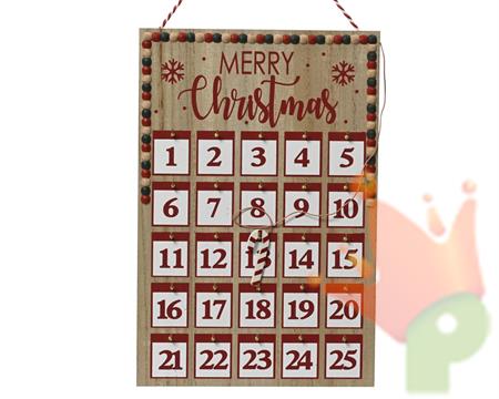 CALENDARIO DELL'AVVENTO IN LEGNO H.35,5X23,7X0,3 CM