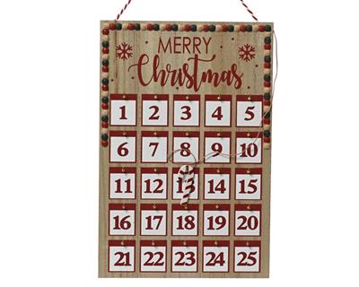 CALENDARIO DELL'AVVENTO IN LEGNO H.35,5X23,7X0,3 CM