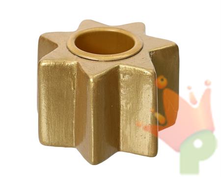 PORTACANDELA STELLA ORO IN TERRACOTTA 3,5X5,5 CM