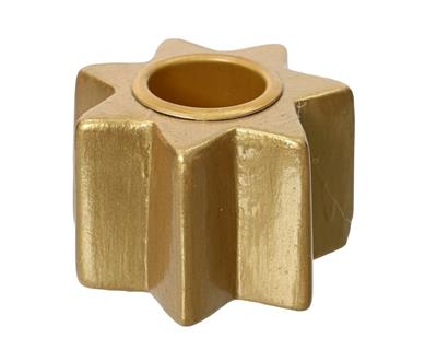 PORTACANDELA STELLA ORO IN TERRACOTTA 3,5X5,5 CM