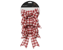 FIOCCO A QUADRI BIANCO ROSSO INNEVATO 3 PZ 17X15 CM