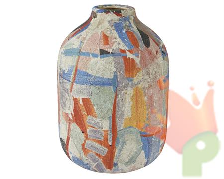 VASO IN GRES MULTICOLOR H.20X14 CM