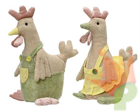 GALLINA IN POLIESTERE H.30X14X24 CM ASSORTITO