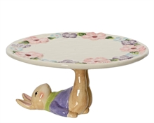PIATTO CON CONIGLIETTO IN CERAMICA H.11X22,3 CM