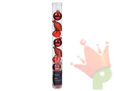 PALLINE DI NATALE FIGURE ASSORTITE ROSSE  3 CM 9 PZ