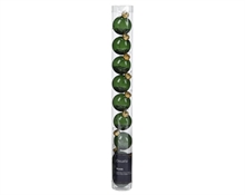 PALLINE DI NATALE IN VETRO  CON STELLINE VERDE PINO 3 CM 9 PZ