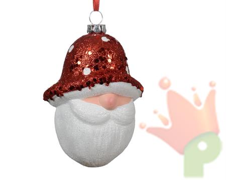 PENDENTE TESTA DI BABBO NATALE 10 CM