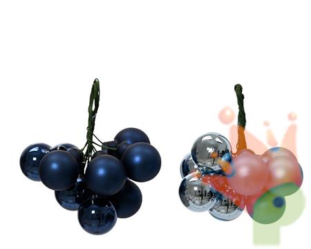 GRAPPOLO 10 PALLINE BLU/AZZURRO 2 CM 1 PZ ASSORTITO