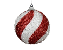 PALLINA DI NATALE IN SCHIUMA BIANCA ROSSA 8 CM