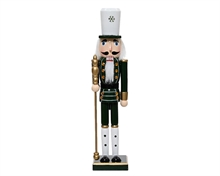SCHIACCIANOCI IN LEGNO VERDE BIANCO H.38X7,5X9 CM