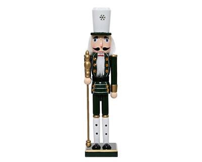 SCHIACCIANOCI IN LEGNO VERDE BIANCO H.38X7,5X9 CM