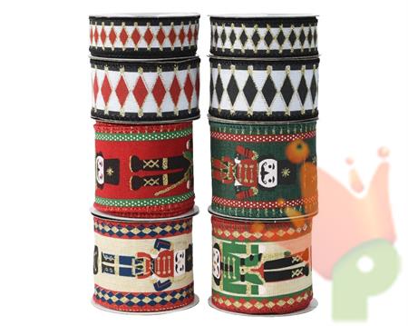 NASTRO NATALIZIO IN POLIESTERE MISURE ASSORTITE