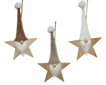 PENDENTE STELLA CON CAPPELLO E BARBA GNOMO 3 ASS