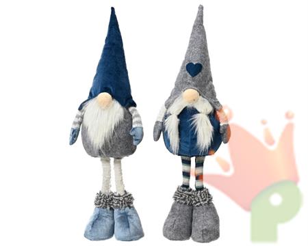 GNOMO IN POLIESTERE CON GAMBE ALTE BLU/GRIGIO H.50CM 1 PZ