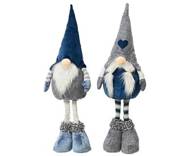 GNOMO IN POLIESTERE CON GAMBE ALTE BLU/GRIGIO H.50CM 1 PZ