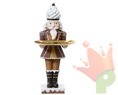 SCHIACCIANOCI MARRONE CON VASSOIO H.38X18X16CM