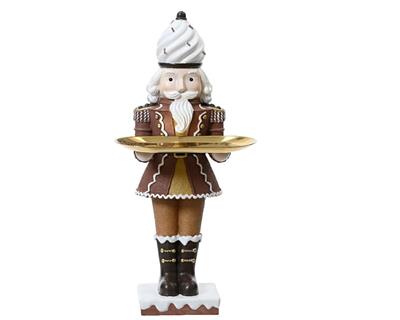 SCHIACCIANOCI MARRONE CON VASSOIO H.38X18X16CM