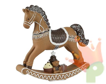 CAVALLO A DONDOLO POLIRESINA MARRONE H.20X20X5 CM