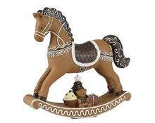 CAVALLO A DONDOLO POLIRESINA MARRONE H.20X20X5 CM