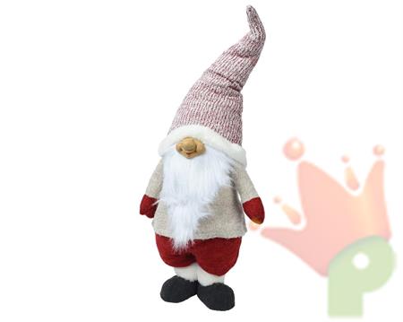 GNOMO CON CAPPELLO ROSSO E BIANCO H.85CM