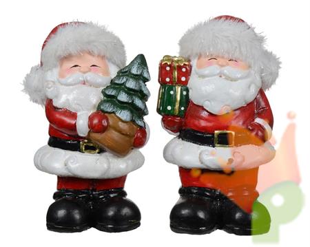 BABBO NATALE TERRACOTTA CON REGALI/ALBERO H.18,9 CM 1 PZ