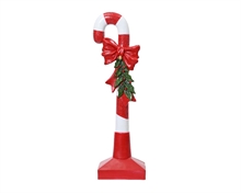 CANDY CANE CON BASE IN POLIRESINA ROSSO BIANCO H.82,5 CM