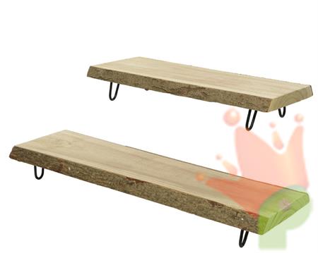 Tray paulownia wood rectangular iron legs