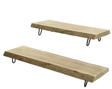Tray paulownia wood rectangular iron legs