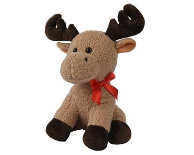 PELUCHE RENNA CON FIOCCHETTO ROSSO H.24 CM