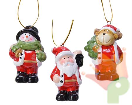 PENDENTE BABBO NATALE/RENNA/PUPAZZO DI NEVE  H.7.3 CM