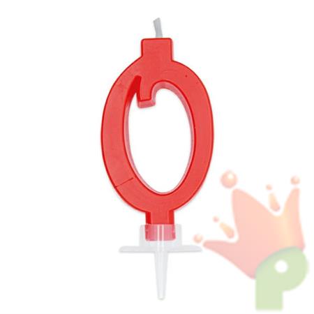 CANDELINA NUMERO 0 CERA ITALIC ROSSA 7CM