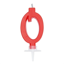 CANDELINA NUMERO 0 CERA ITALIC ROSSA 7CM