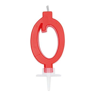 CANDELINA NUMERO 0 CERA ITALIC ROSSA 7CM