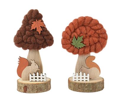 FUNGO IN LEGNO E LANA DI POLIESTERE CON BASE H.17,5X9X7CM 1 PZ A