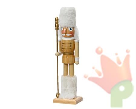 SCHIACCIANOCI LEGNO CON CAPPELLO E STIVALI IN PELLICCIA H.38 CM