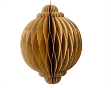 PENDENTE PALLINA IN CARTA NIDO D'APE CHAMPAGNE H.15X11,5 CM