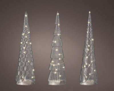 ALBERO IN VETRO CON MICROLED 3 ASSORTITI