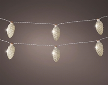 CATENA LUMINOSA 8 PIGNE CON LED BIANCO CALDO 175 CM