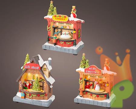 VILLAGGIO DI NATALE CHRISTMAS SHOP 3 ASS