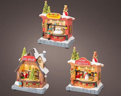 VILLAGGIO DI NATALE CHRISTMAS SHOP 3 ASS