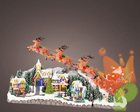 VILLAGGIO DI NATALE BABBO NATALE CON SLITTA