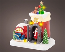 VILLAGGIO DI NATALE BABBO NATALE CON SLITTA E CASETTA