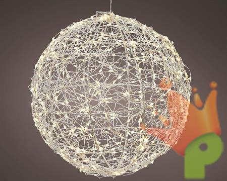 SFERA IN METALLO LUMINOSA 600 MICROLED BIANCO CALDO LUCE FISSA 3