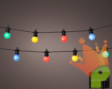 CATENA DI LUCI LAMPADE SOLARI 20 LED MULTICOLOR  9,5 MT