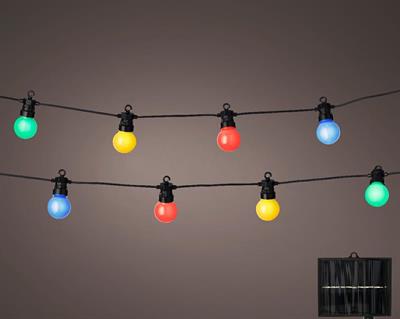 CATENA DI LUCI LAMPADE SOLARI 20 LED MULTICOLOR  9,5 MT